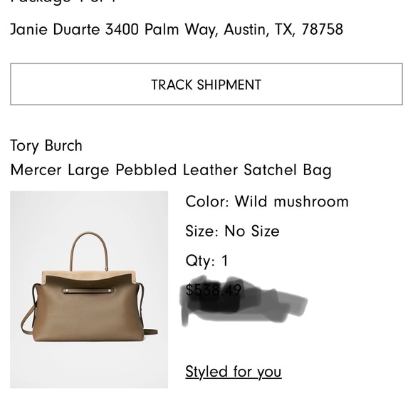 Tory Burch Large Mercer Pebbled Satchel - Picture 4 of 4